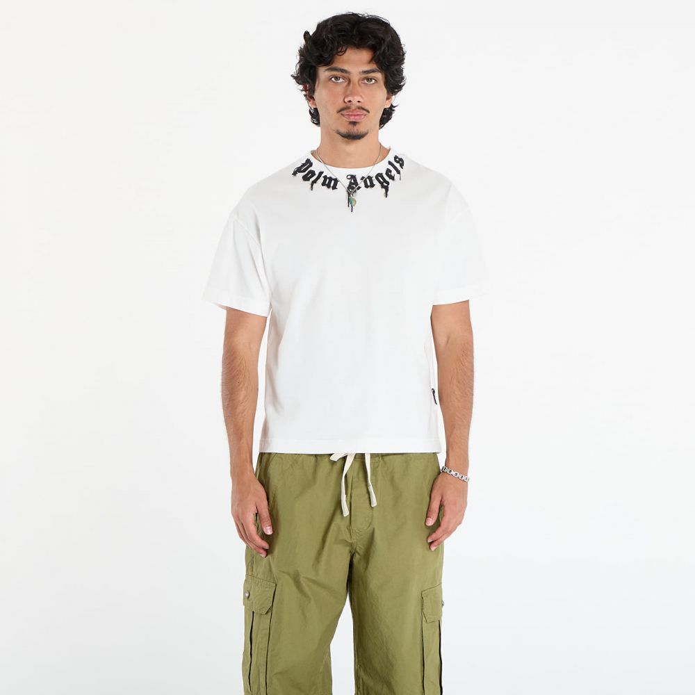 Tričko Palm Angels Neck Logo Reg Tee Off White/ Black M