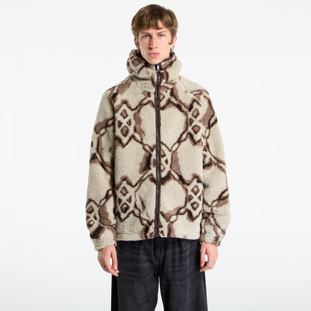 Mikina Daily Paper Burned Shield Sherpa Hoodie Off White S