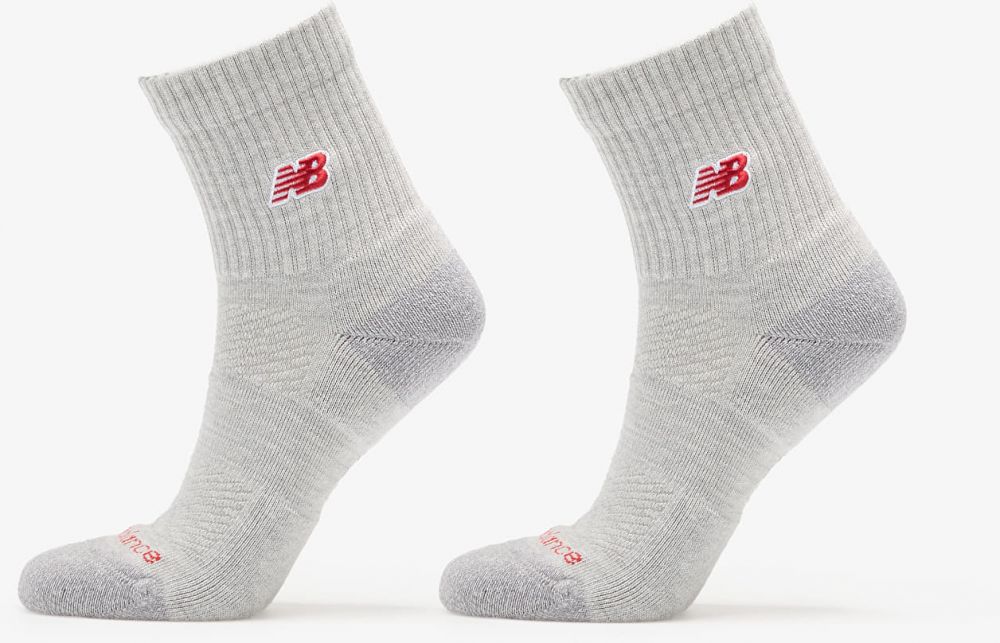 New Balance Active Premium Crew Quarter 2-Pack Athletic Grey S