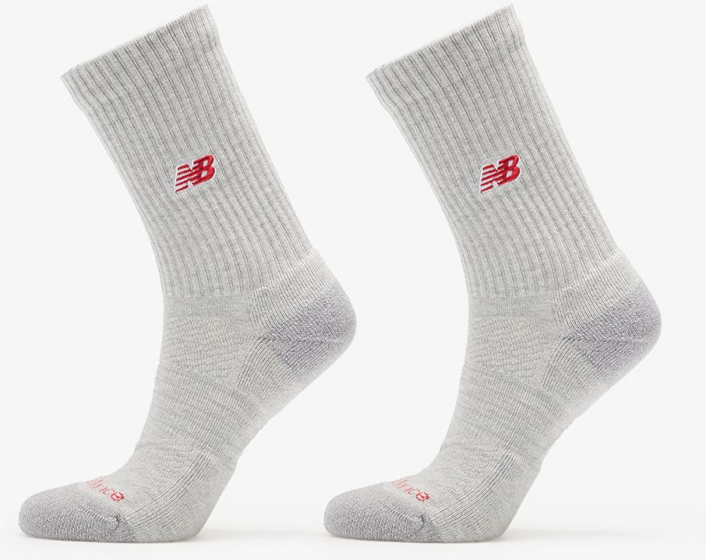 New Balance Active Premium Crew Socks 2-Pack Athletic Grey L