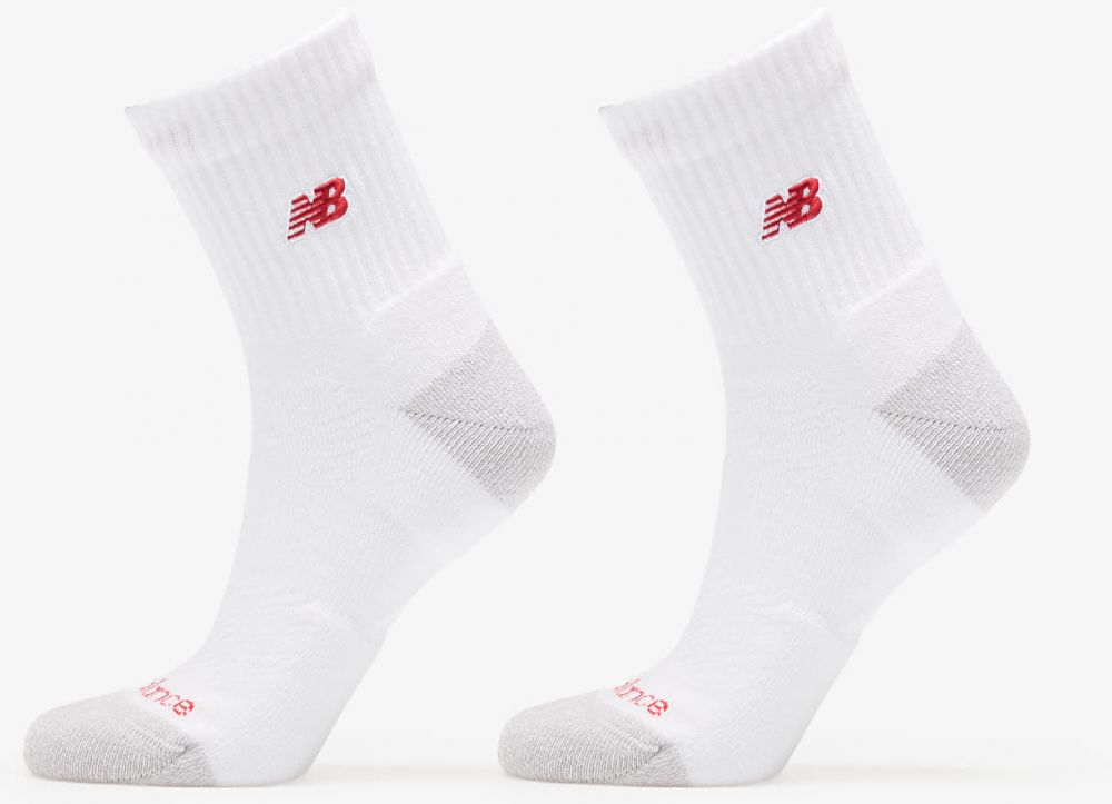 New Balance Active Premium Crew Quarter 2-Pack White XL