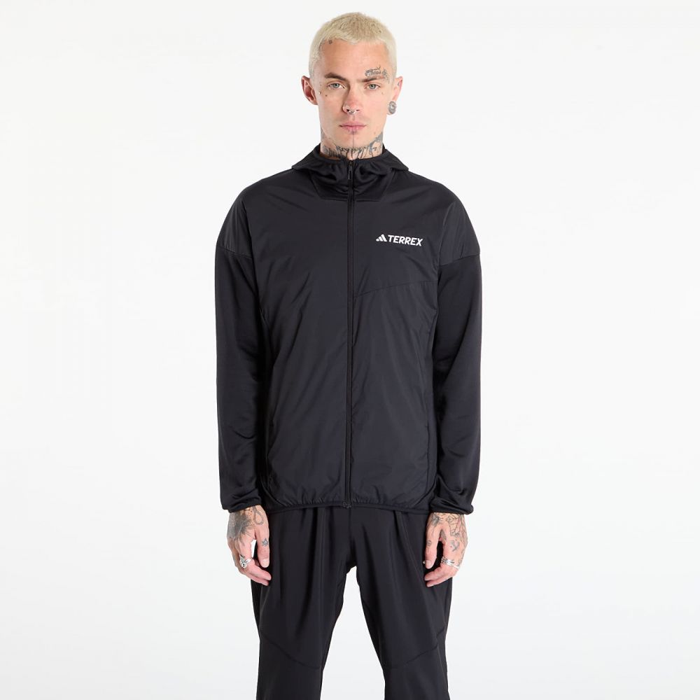 Mikina adidas Terrex Xperior Climawarm+ Wind Light Fleece Hooded Jacket Black/ Willow Grey/ Light Rosewood S