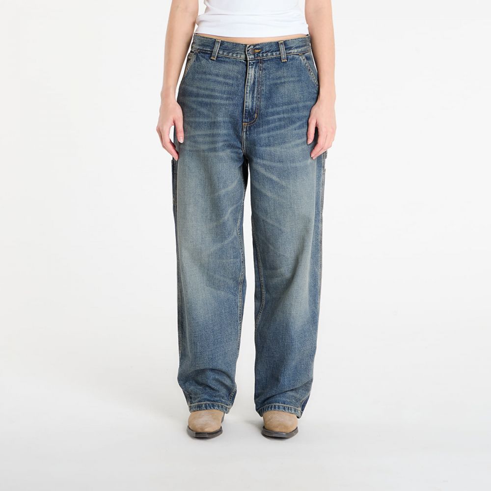 Kalhoty Carhartt WIP W' Brandon Single Knee Pant Blue Worn Used Wash XS