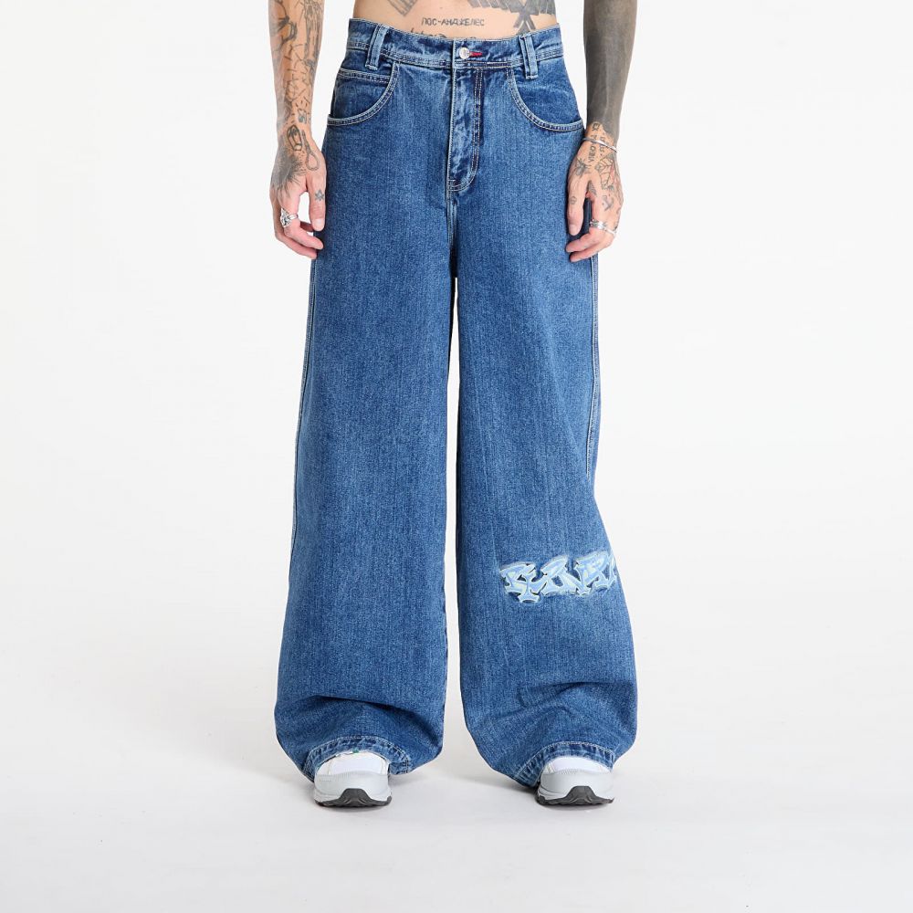 Kalhoty RIPNDIP Ace Ultra Wide Leg Pants Medium Wash M