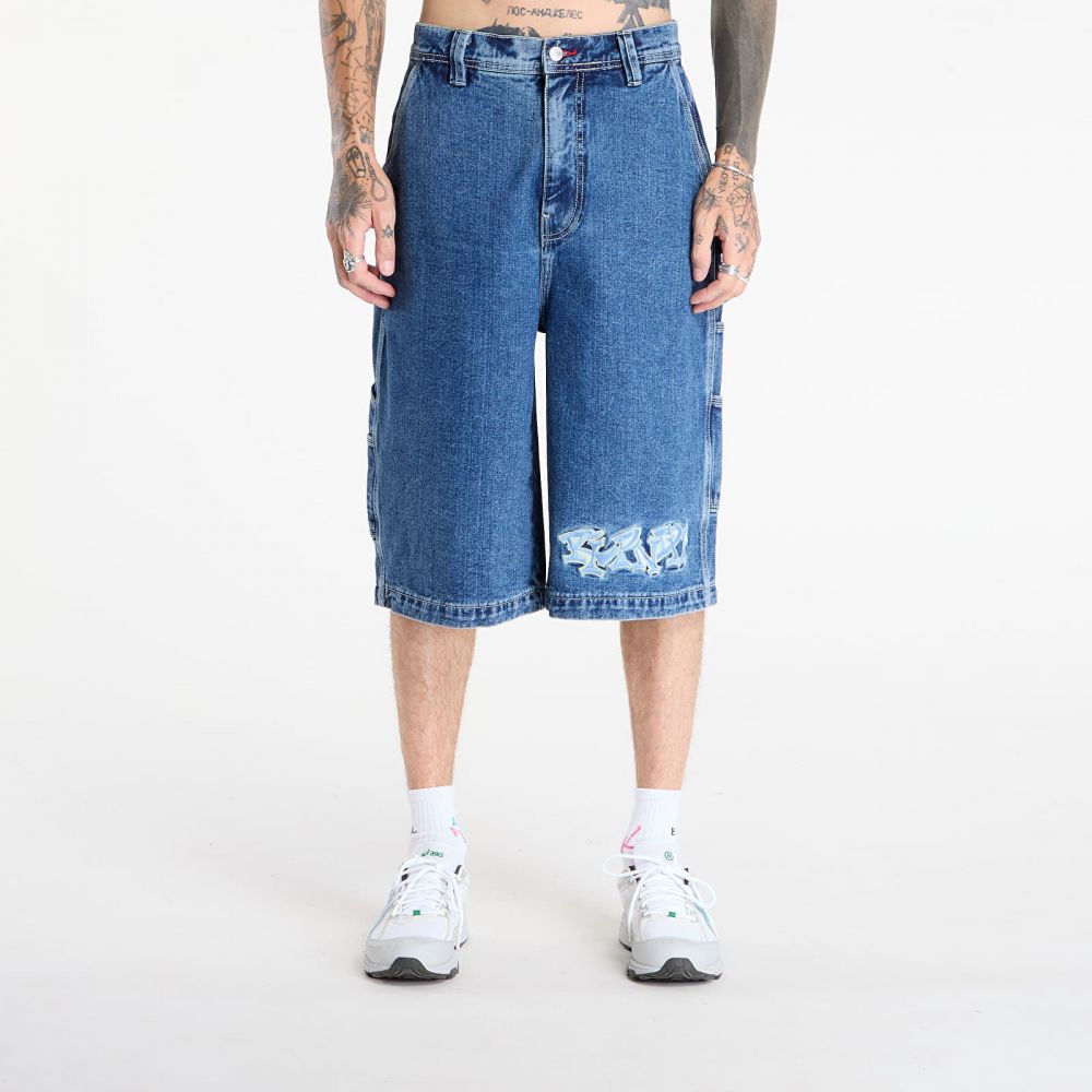 RIPNDIP Ace Ultra Wide Leg Shorts Medium Wash M