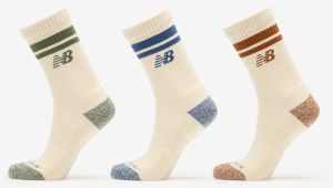New Balance Active Lifestyle Striped Crew Socks 3-Pack Beige M