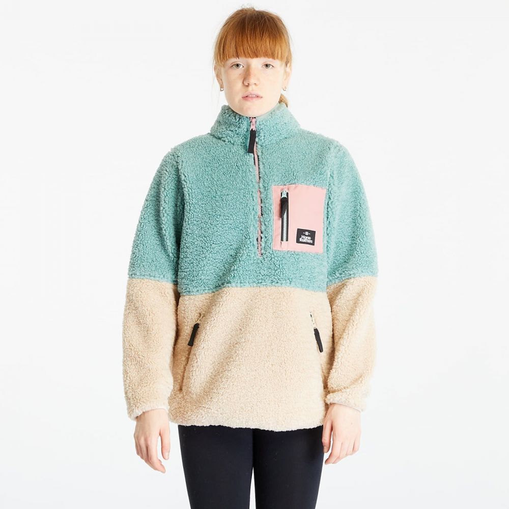 Mikina Horsefeathers Elvira Half-Zip Sweatshirt Frosty Green/ Beige M