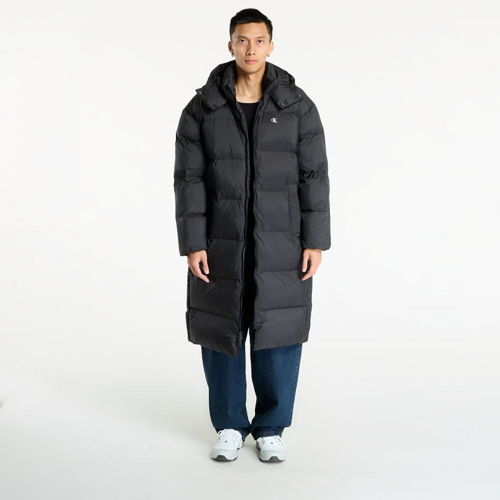 Kabát Calvin Klein Jeans Ls Long Length Hooded Coat Black XL
