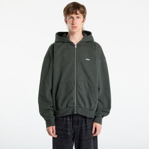 Mikina OBEY Lowercase Pigment Zip Hood Pigment Pirate Black M