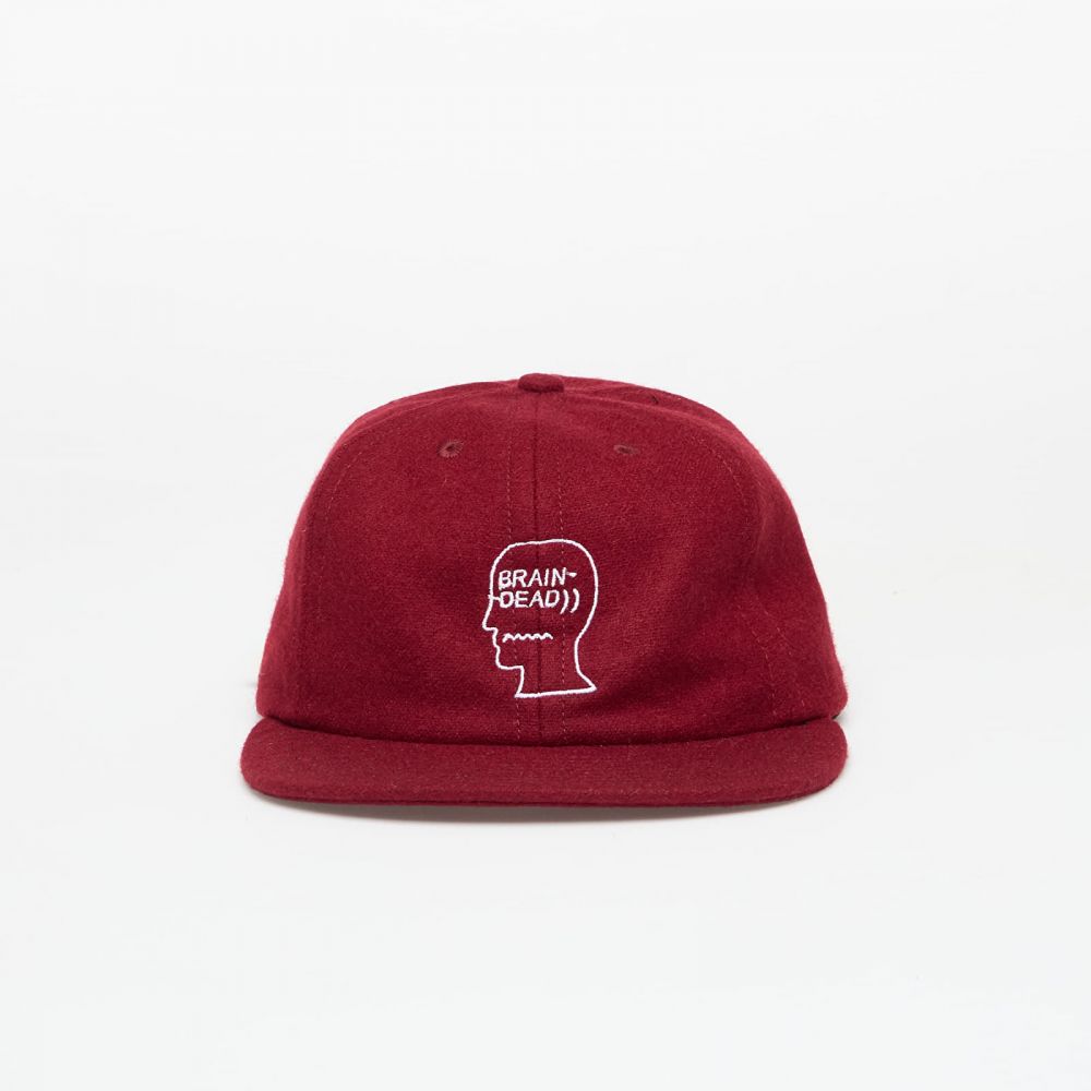 Šiltovka Brain Dead Flannel Logohead 6 Panel Hat Burgundy Universal
