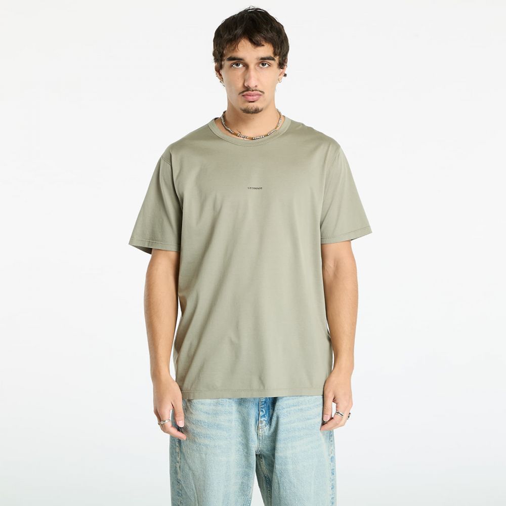 Tričko C.P. Company Mercerized 70/2 Jersey Gasato Short Sleeve Logo T-Shirt Fungi Grey M