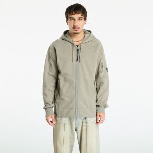 Mikina C.P. Company Diagonal Raised Fleece Hooded Full Zip Sweatshirt Fungi Grey XXL