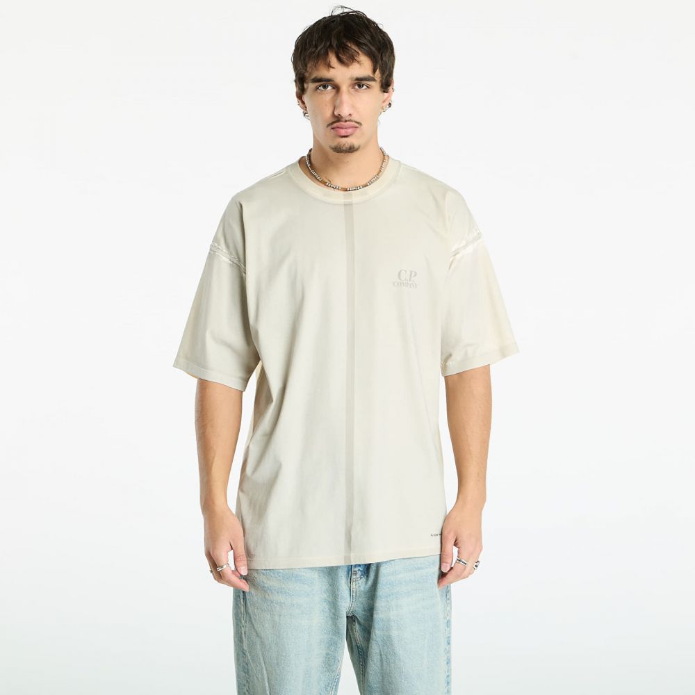 Tričko C.P. Company 24/1 Jersey Short Sleeve Printed Logo T-Shirt Pistachio Shell Beige XXL
