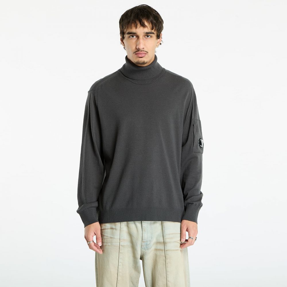 Svetr C.P. Company Extrafine Merino Wool Turtleneck Sweater Dark Shadow Grey XXL