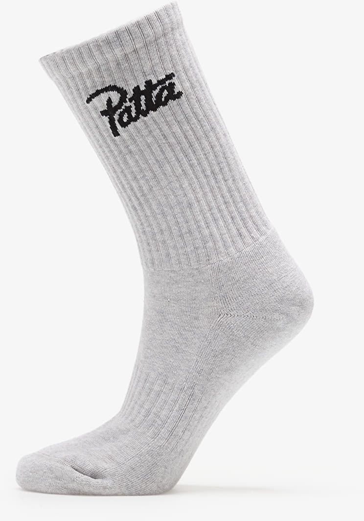 Patta Script Logo Sports Sock Melange Grey 38-42
