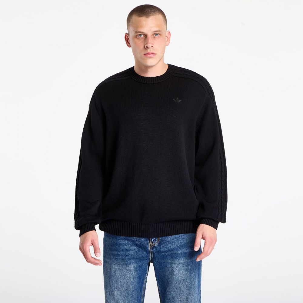 Svetr adidas Premium Essentials Knit Crewneck Black/ Semi Lucid Fuchsia XXL