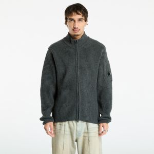 Svetr C.P. Company Lambswool Grs Full Zip Sweater Dark Shadow Grey XL