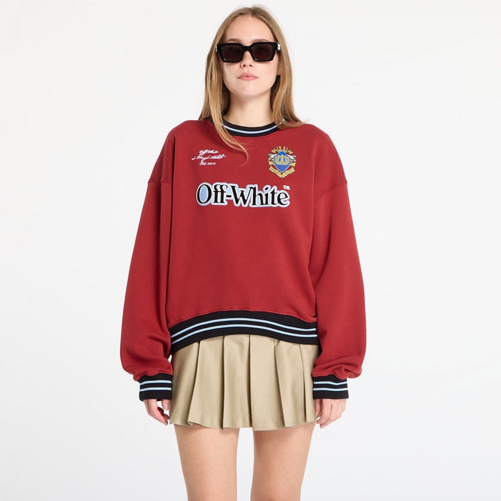 Mikina Off-White Sporty Over Crew Red Dahlia/ Black XS