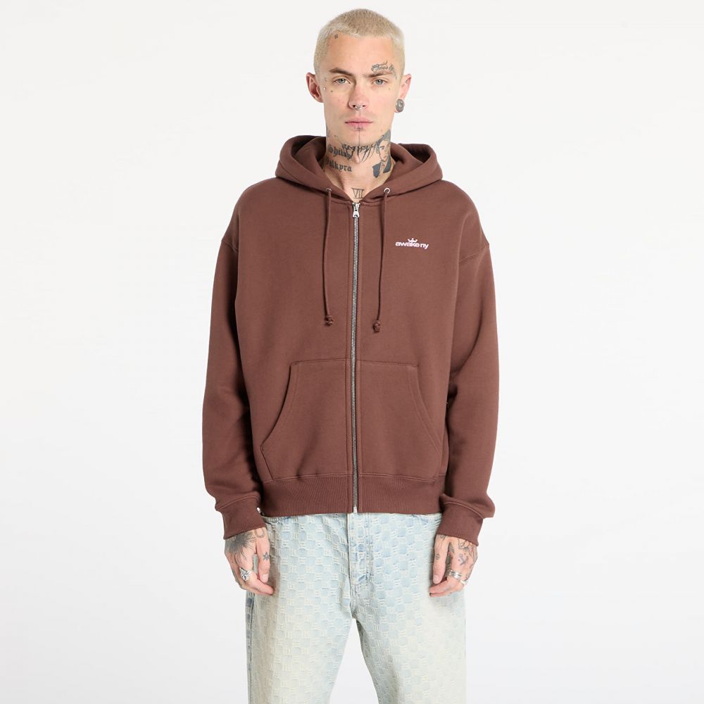 Mikina Awake NY Crown Logo Full-Zip Hoodie Brown M