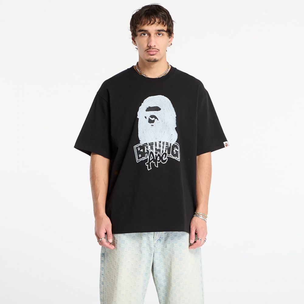 Tričko A BATHING APE Hand Drawn Ape Head Relaxed Fit Tee Black M