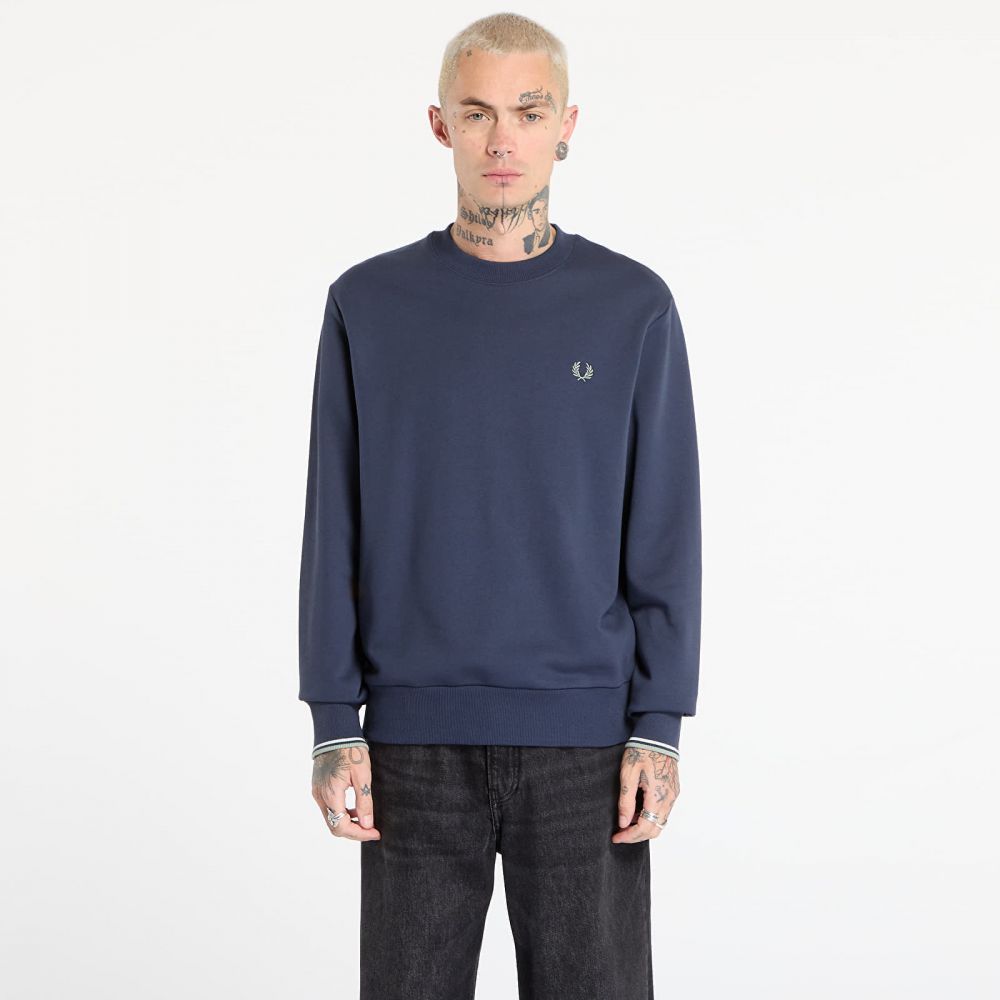 Mikina FRED PERRY Crew Neck Sweatshirt Drkairf/ Lic/ Bayl L