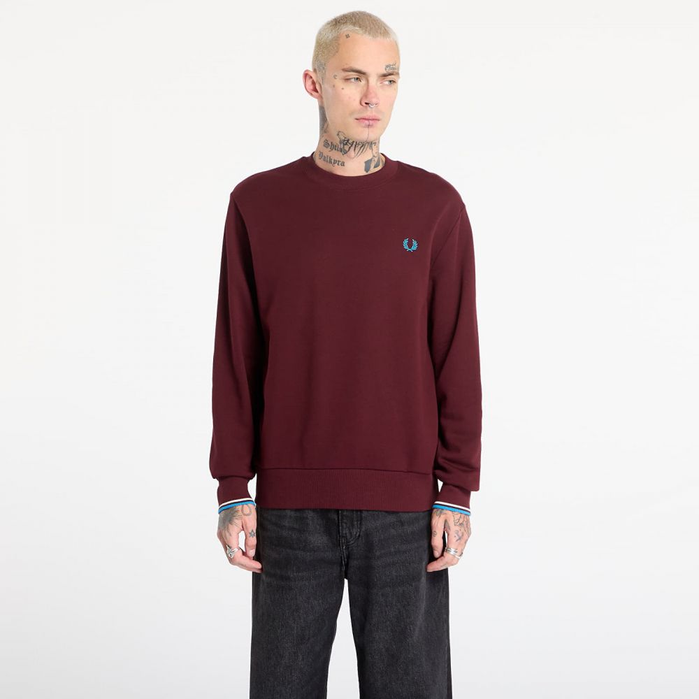 Mikina FRED PERRY Crew Neck Sweatshirt Oxbld/ Ecr/ Crtblu L