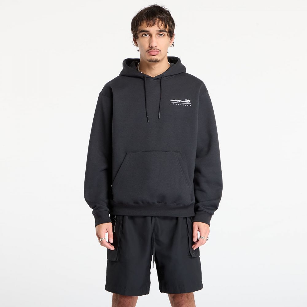 Mikina New Balance Linear Graphic Fleece Hoodie Black L