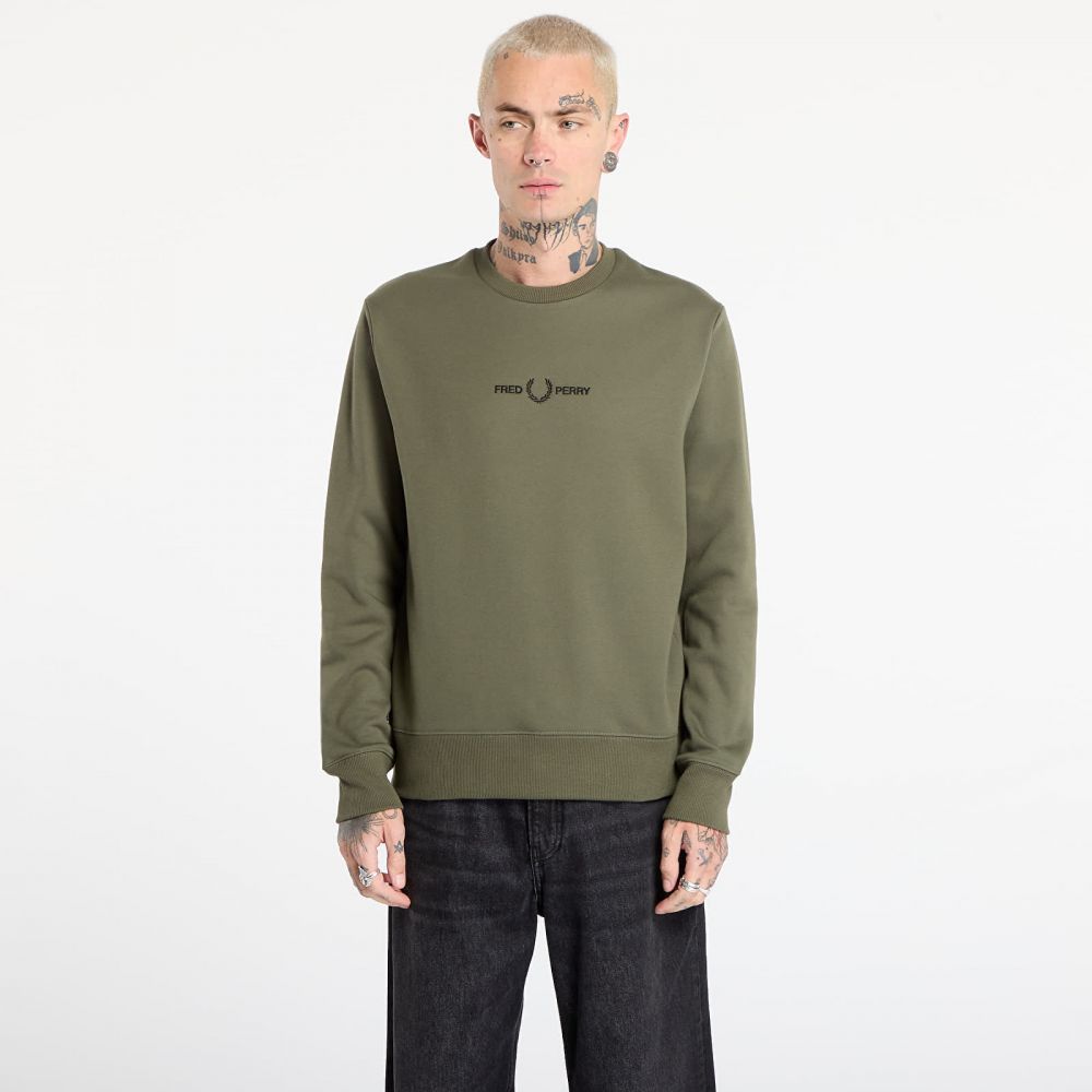 Mikina FRED PERRY Embroidered Sweatshirt Laurel W Grn M