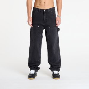 Kalhoty Patta Double Knee Cartoon Denim Pants Black Denim 34
