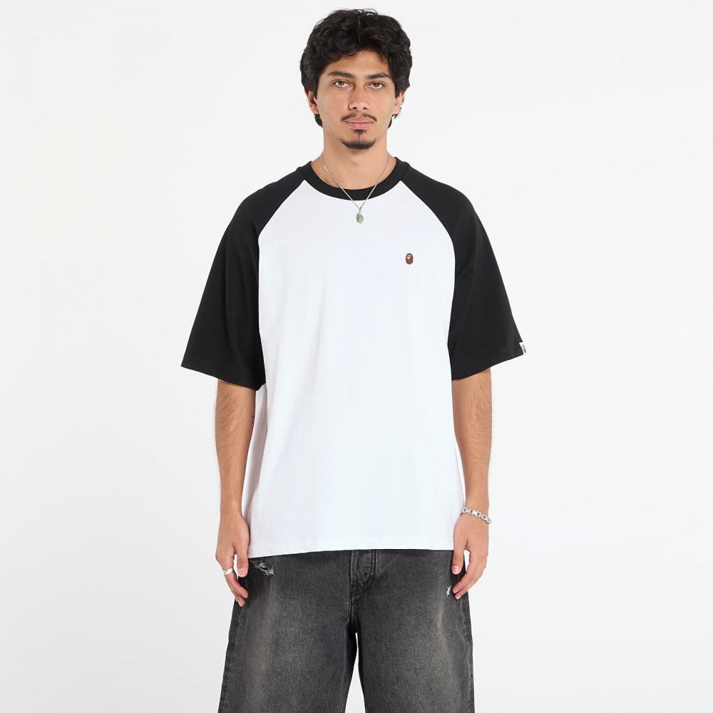 Tričko A BATHING APE One Point Relaxed Fit Raglan Tee White XXL
