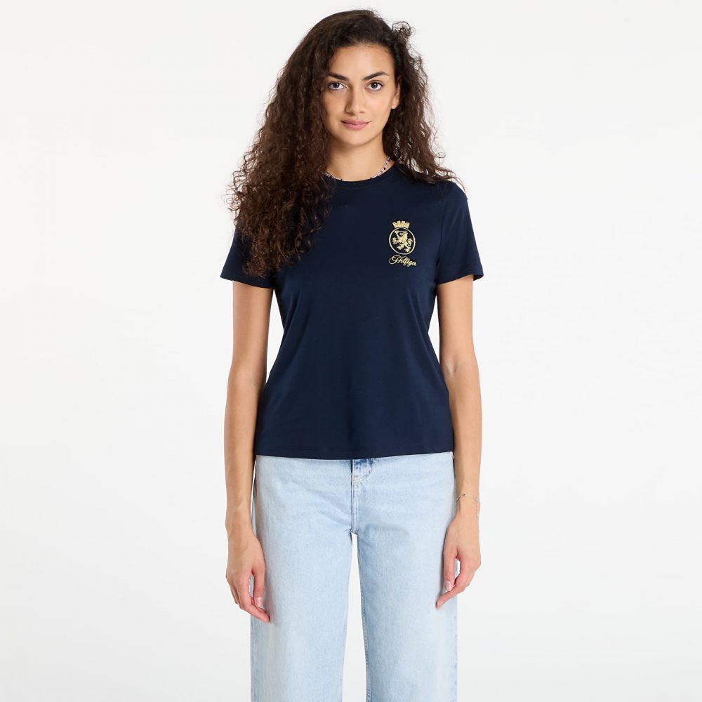 Tričko Tommy Hilfiger TH Crest Embroidery Crew Neck T-Shirt Blue S