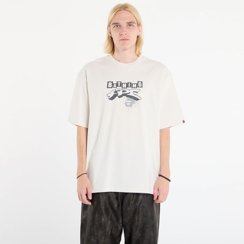 Tričko A BATHING APE Graffiti Bape Logo Relaxed Fit Tee 1 Ivory S