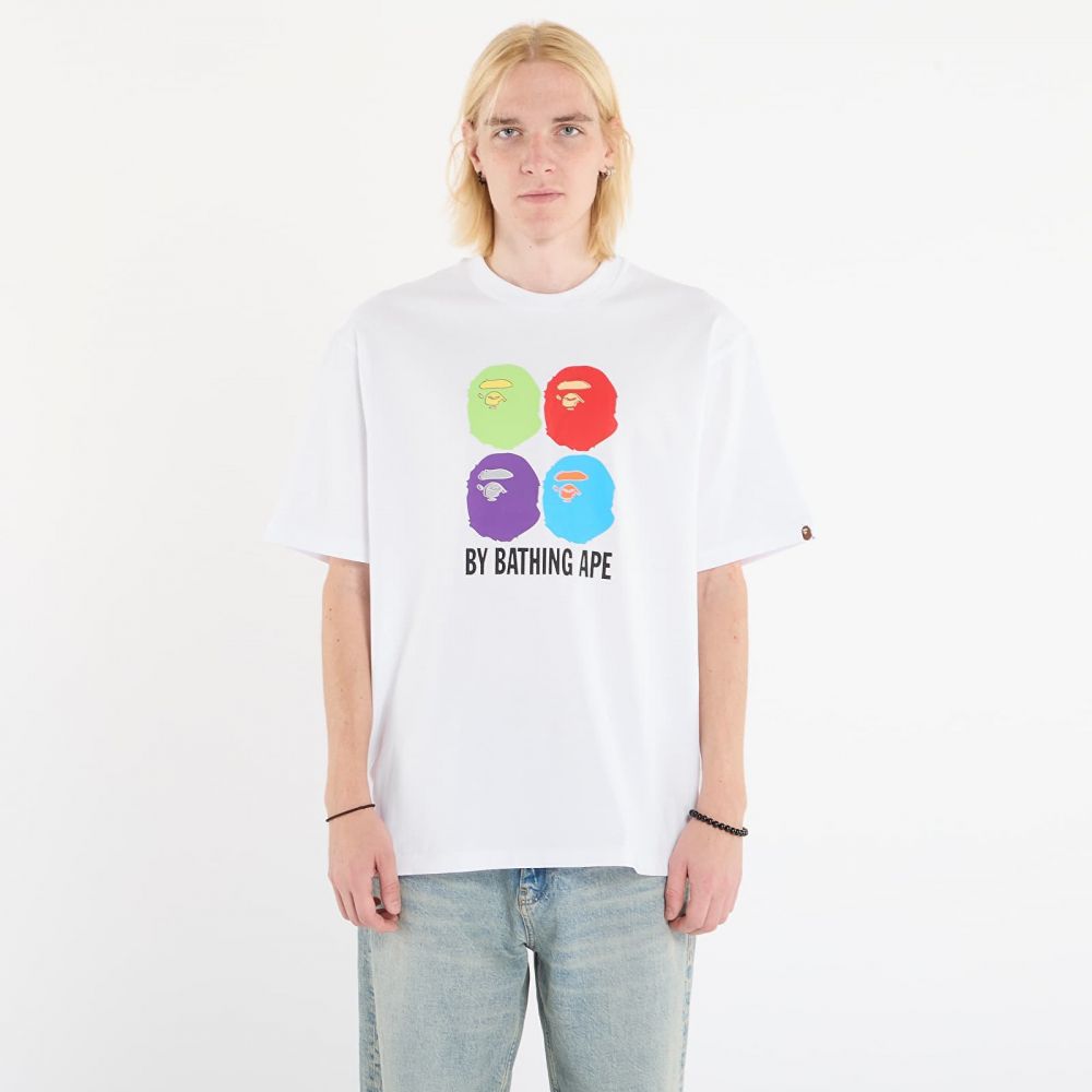 Tričko A BATHING APE Multi Ape Head By Bathing Ape Relaxed Fit Tee White XL
