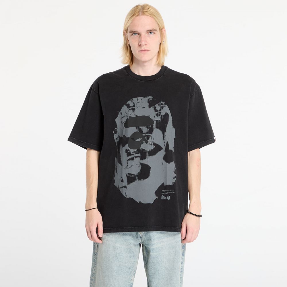Tričko A BATHING APE Ape Head Heavy Washed Relaxed Fit Tee Black L