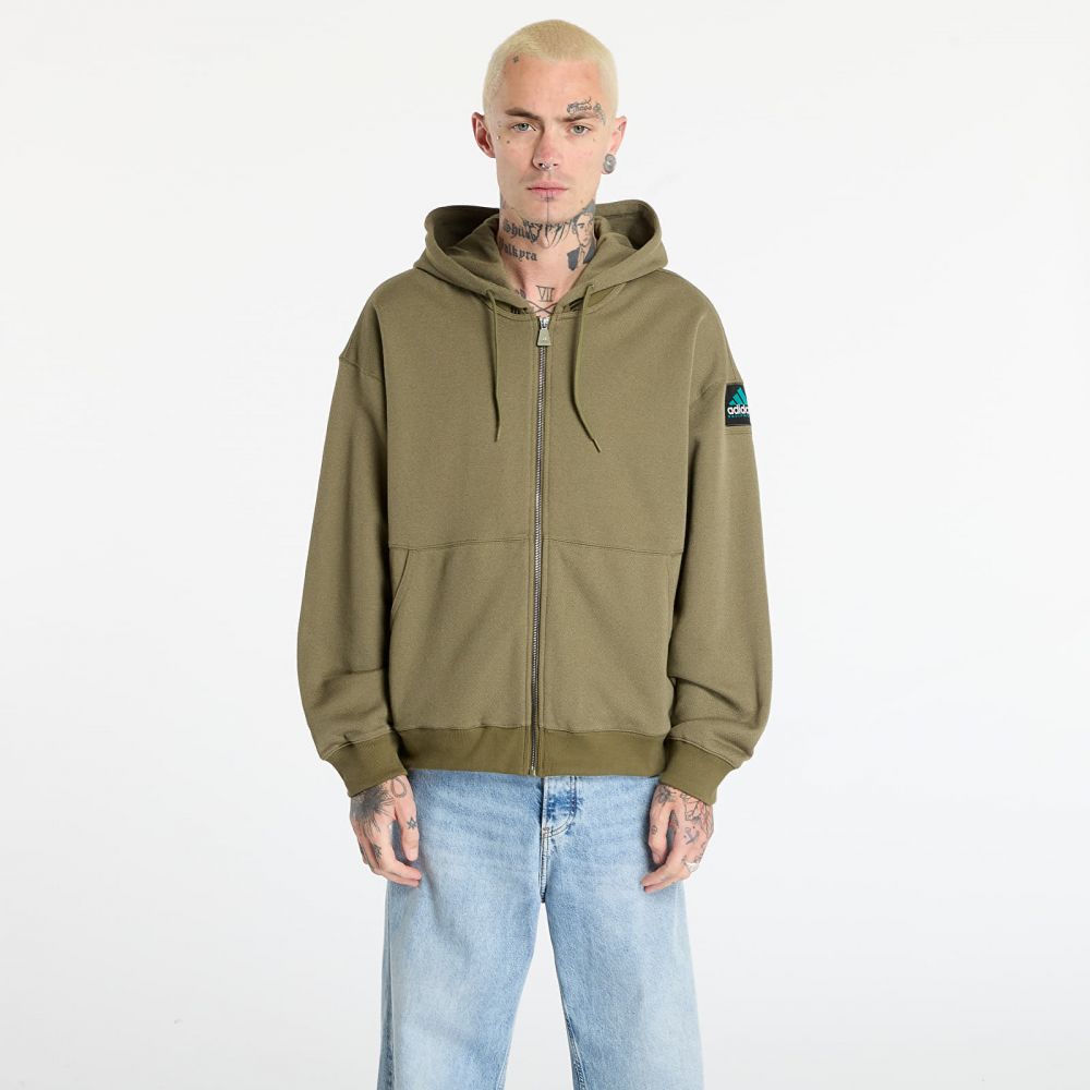 Mikina adidas Equipment Reflective Hoodie Full-Zip Focus Olive L