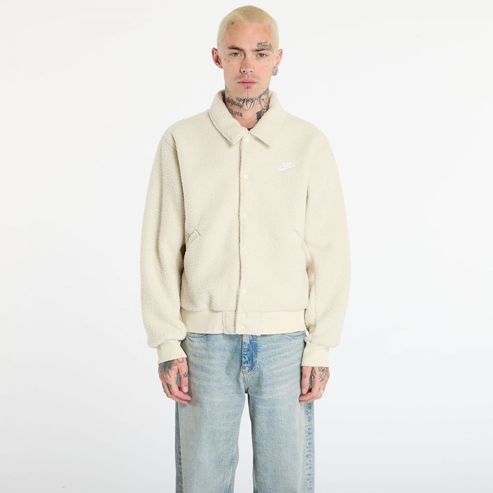 Bunda Nike Sportswear Club Men's High-Pile Fleece Coaches Jacket Lt Khaki/ White XS