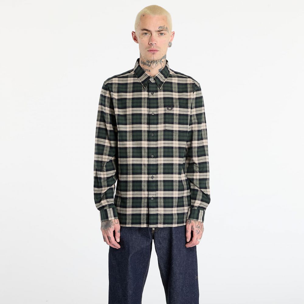 Košeľa FRED PERRY Brushed Twill Tartan Shirt Court Green M
