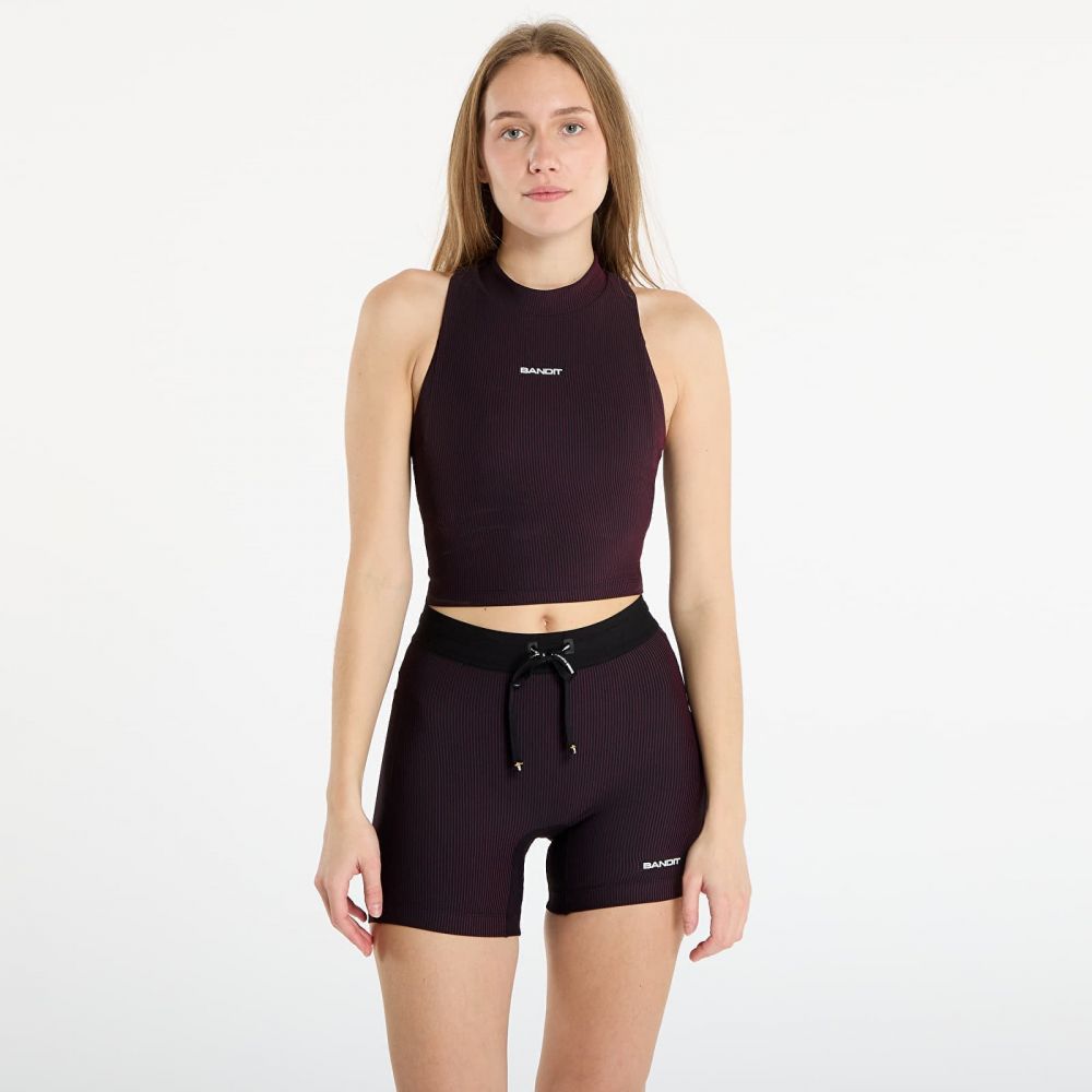 Bandit Striped Cadence™ Mockneck Halter Race Crop Black/ Fig M