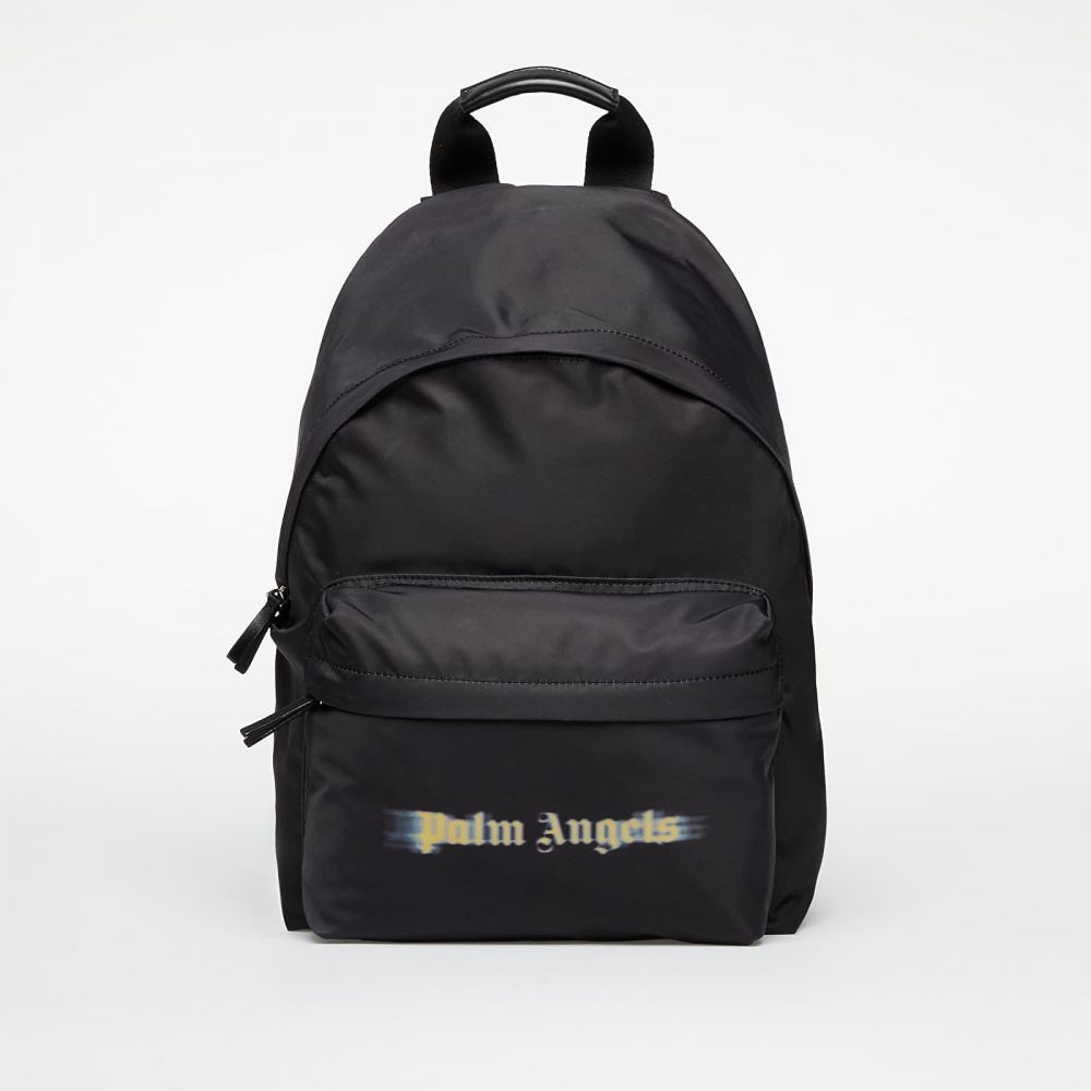 Palm Angels Kids Blurred Logo Big Backpack Black/ Ocher Yellow Universal