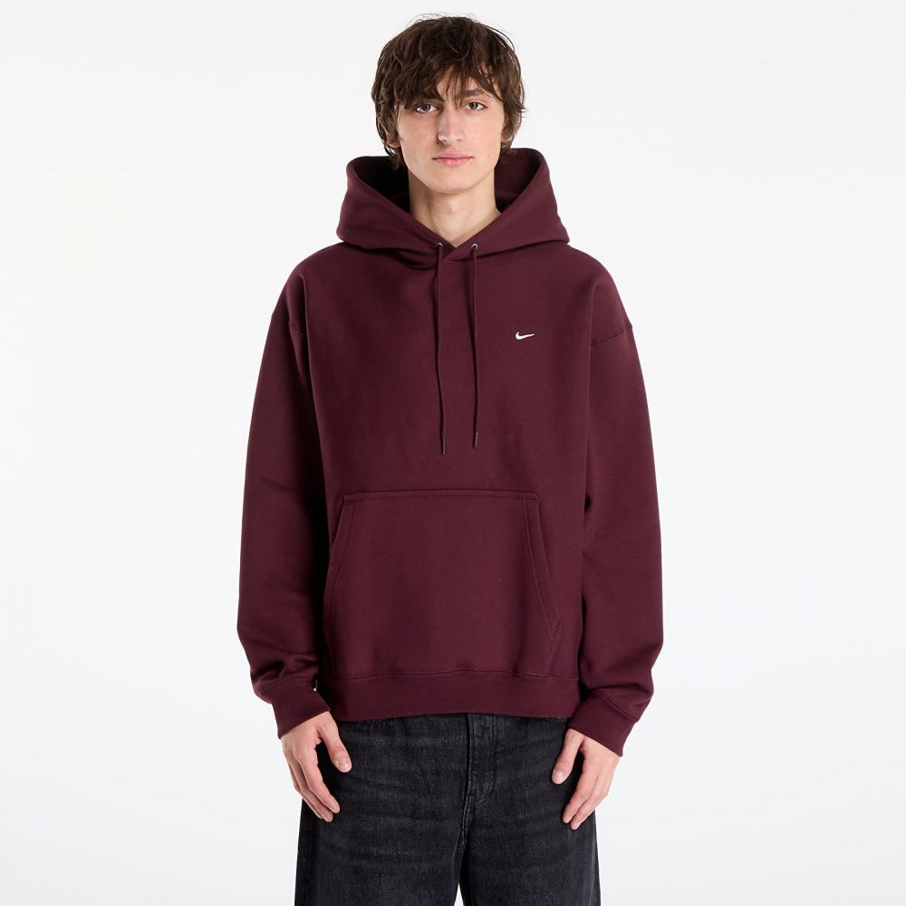 Mikina Nike Solo Swoosh Men's Pullover Hoodie Burgundy Crush/ Burgundy Crush/ White XS