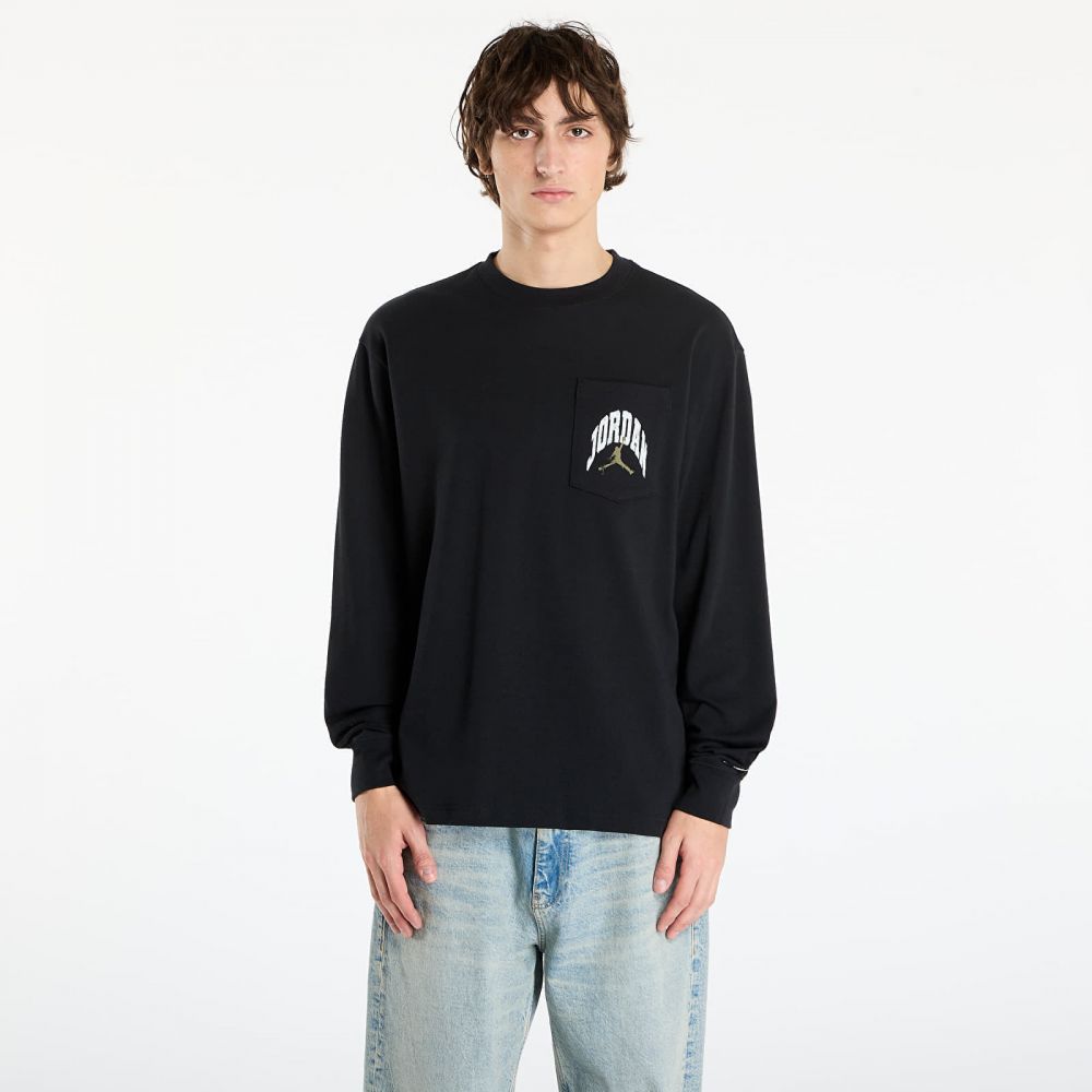 Tričko Jordan Brooklyn Men's Realtree Long-Sleeve Pocket Crew Neck Black/ Sail XS