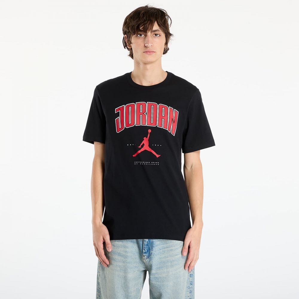 Tričko Jordan Men's T-shirt Black/ Gym Red/ Gym Red XXL