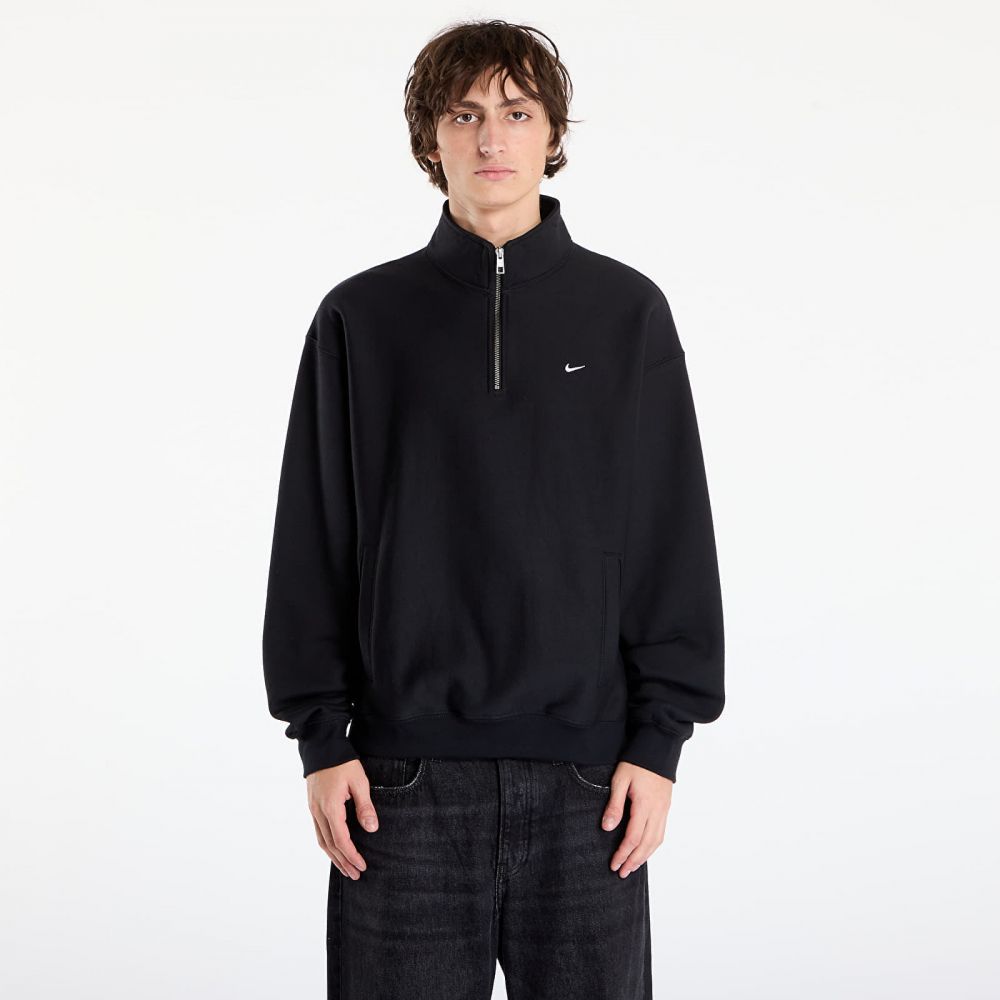 Mikina Nike Solo Swoosh Men's Fleece Quarter-Zip Top Black/ White S
