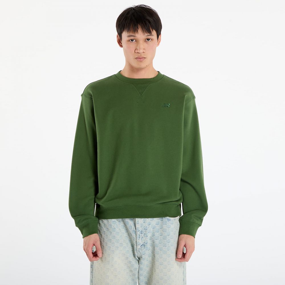 Mikina New Balance Athletics French Terry Crew Dark Alpine Green M