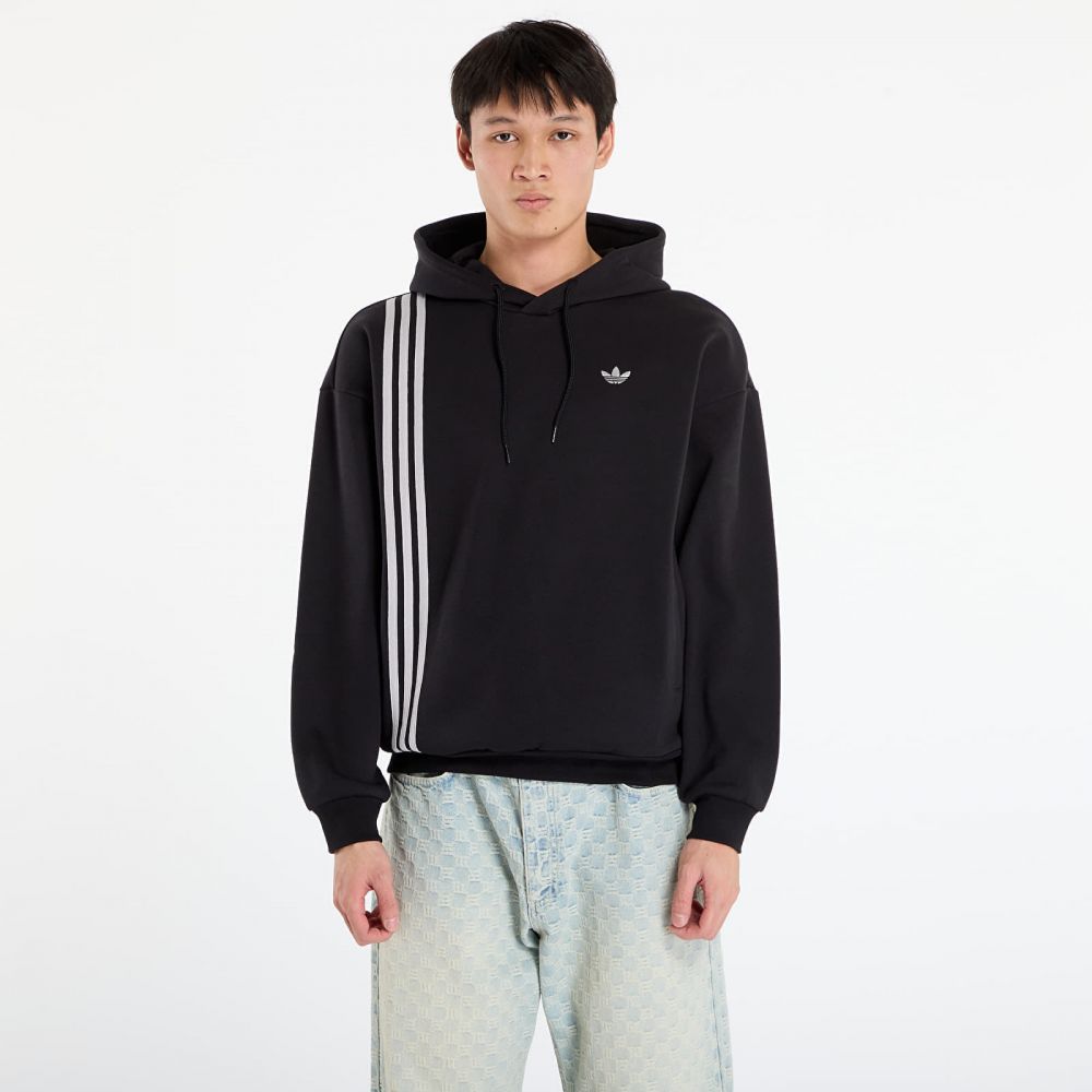 Mikina adidas Front Stripes Hoodie Black M