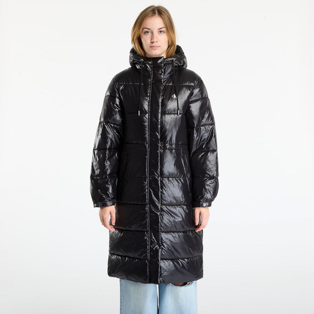 Kabát Calvin Klein Jeans Shine Long Puffer Coat Black L