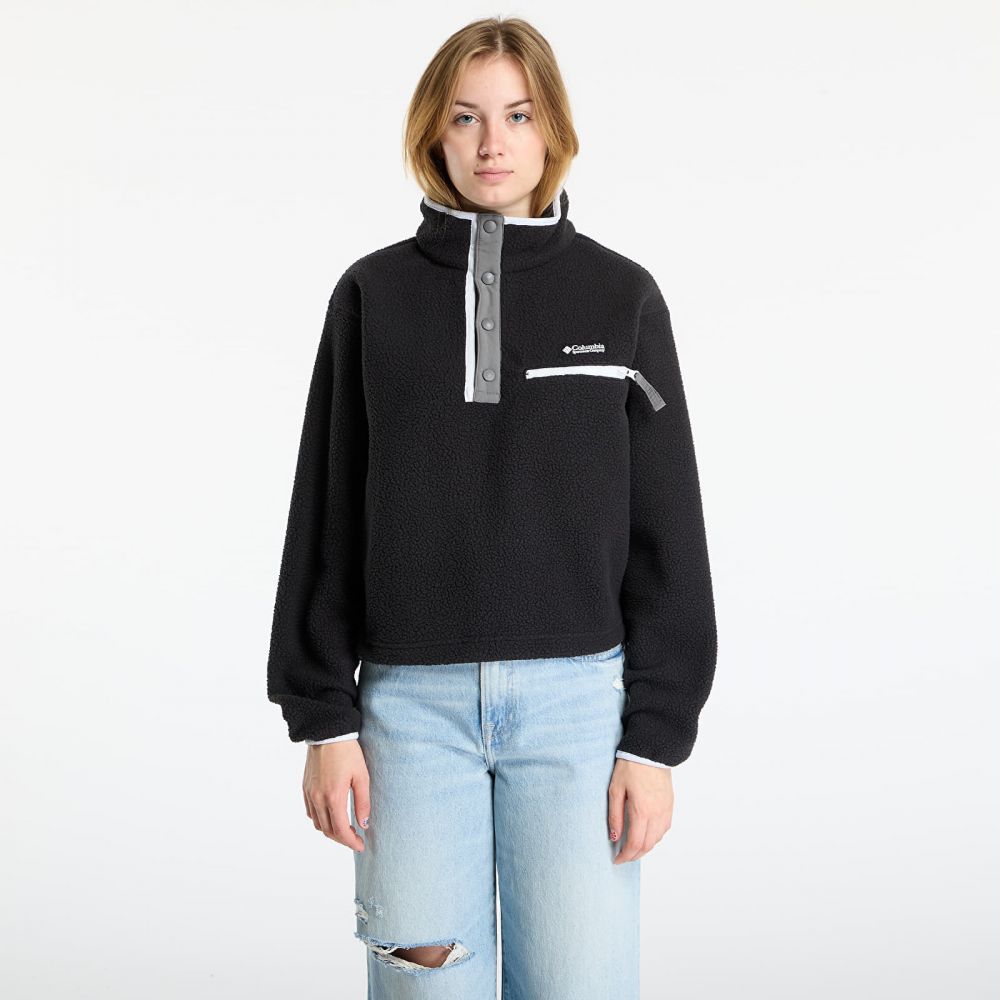 Mikina Columbia Helvetia™ II Cropped Half Snap Fleece Black L