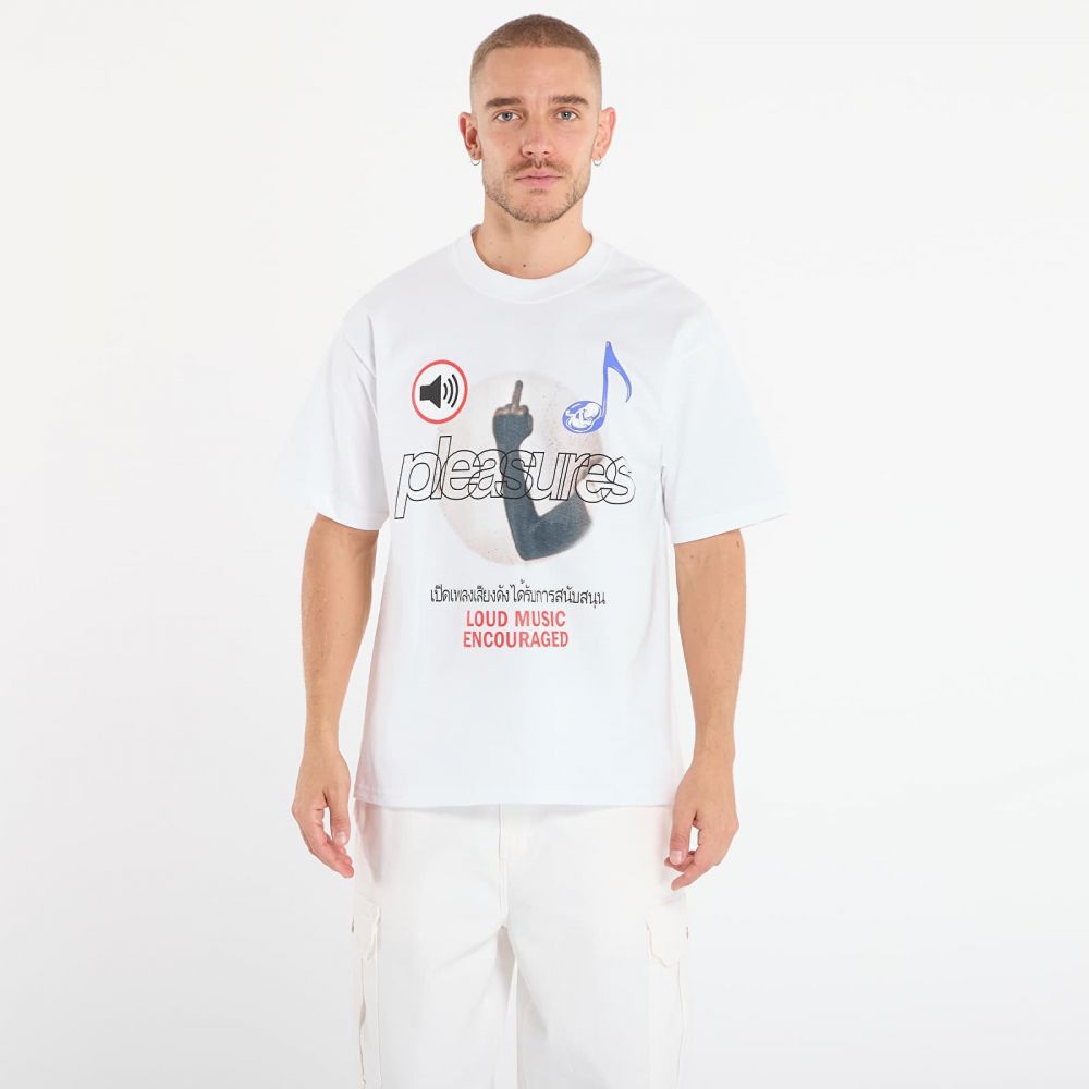 Tričko PLEASURES Loud Music T-Shirt White M