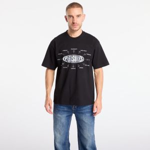 Tričko PLEASURES Overview Logo T-Shirt Black S