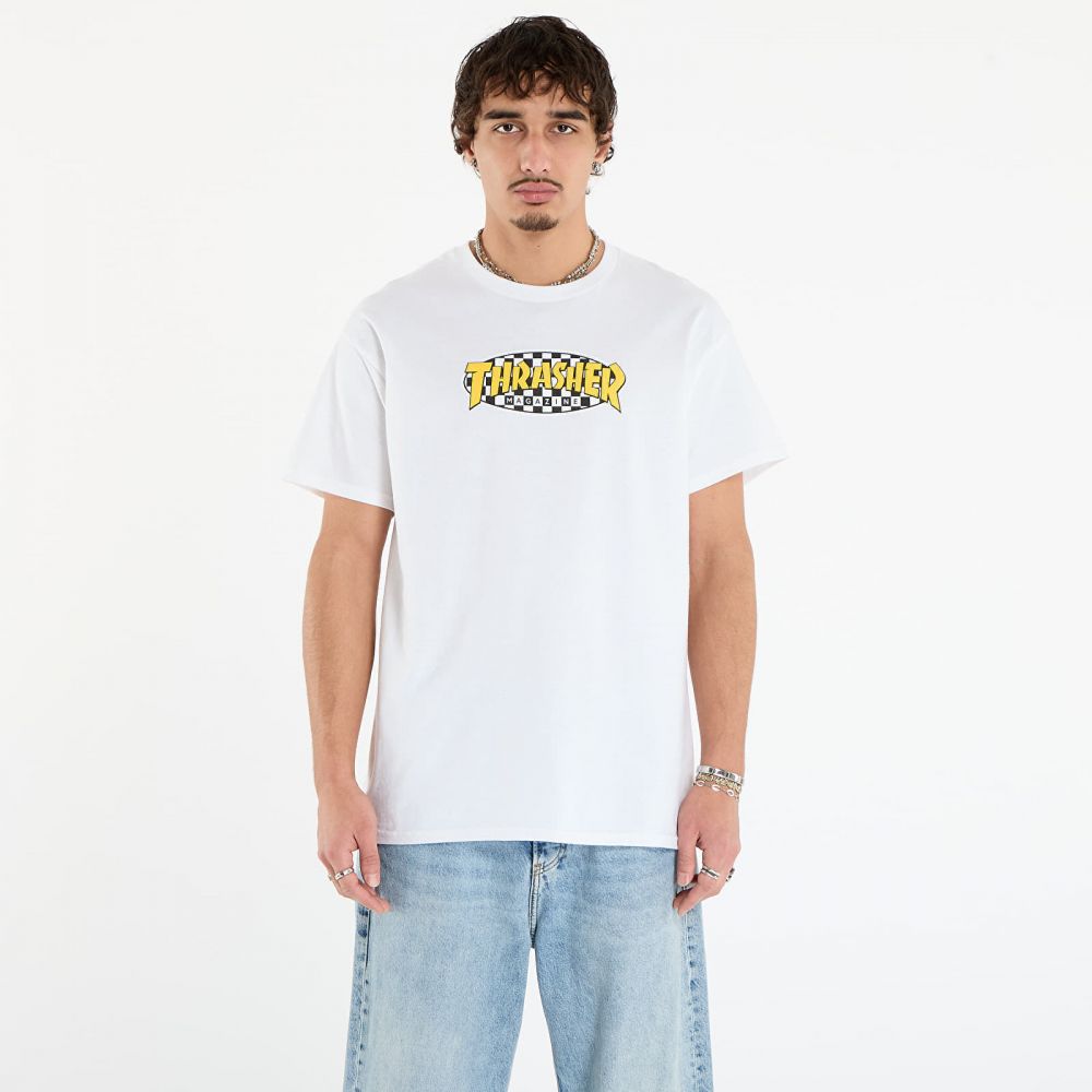 Tričko Thrasher Checkered Oval T-Shirt White M